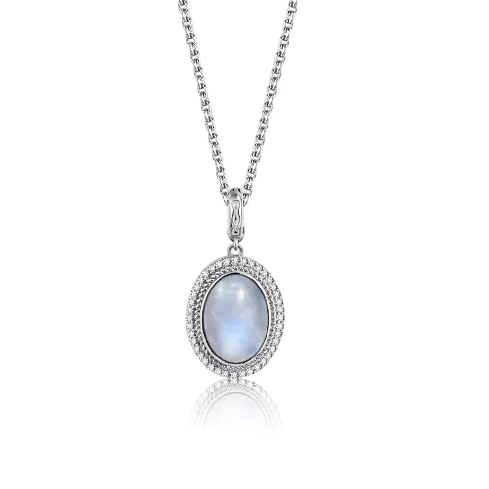 925 Sterling Silver Natural Moonstone Pendant