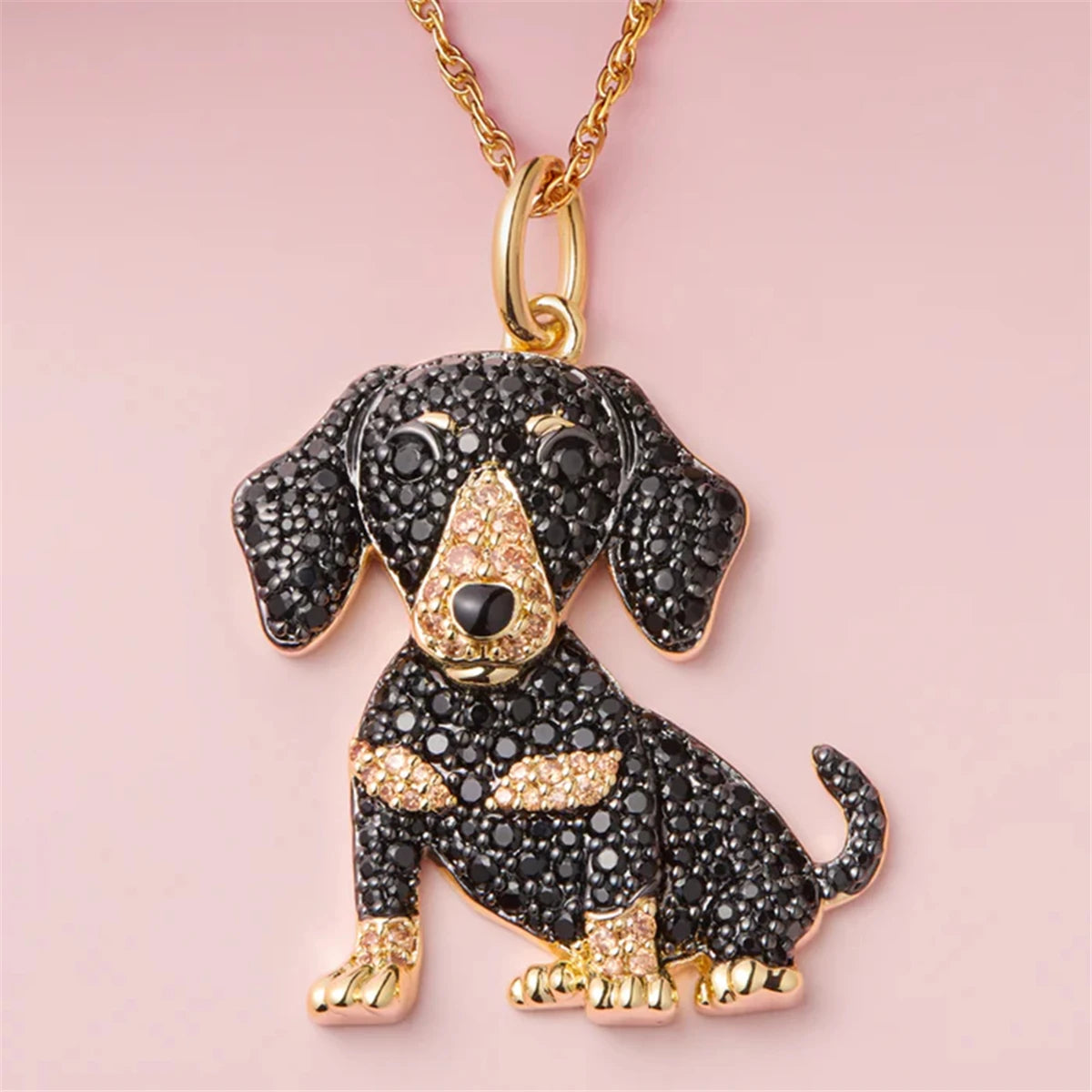 Collection of Dog Pendant Necklaces VARIOUS BREEDS Made with Zinc Alloy & CZ Diamonds