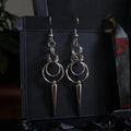 Y2K Gothic Stainless Steel Chainmail Double Loop Spike Earrings