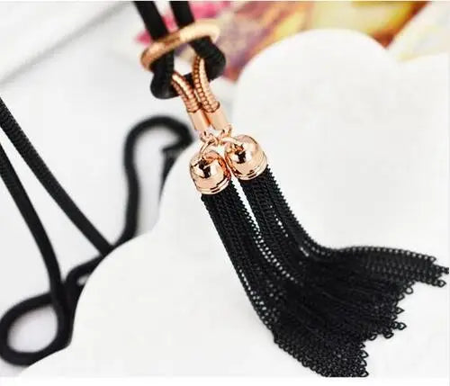 Selection of Bold Long Alloy Necklaces with Large Crystal Pendants