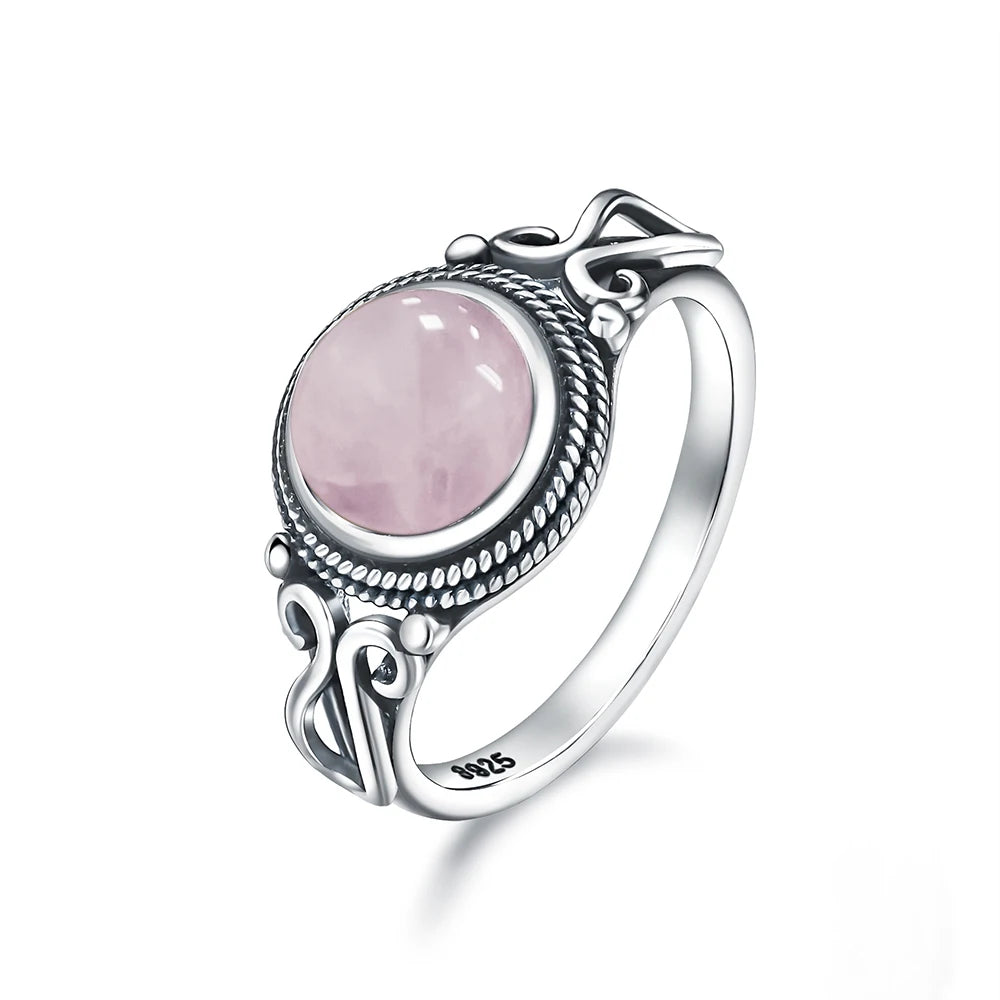 925 Sterling Silver Ring with Natural 8mm Stone of Your Choice