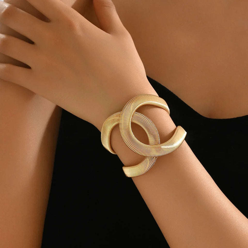 Chanel Symbol Golden Alloy Bracelet - Large Trendy Bold