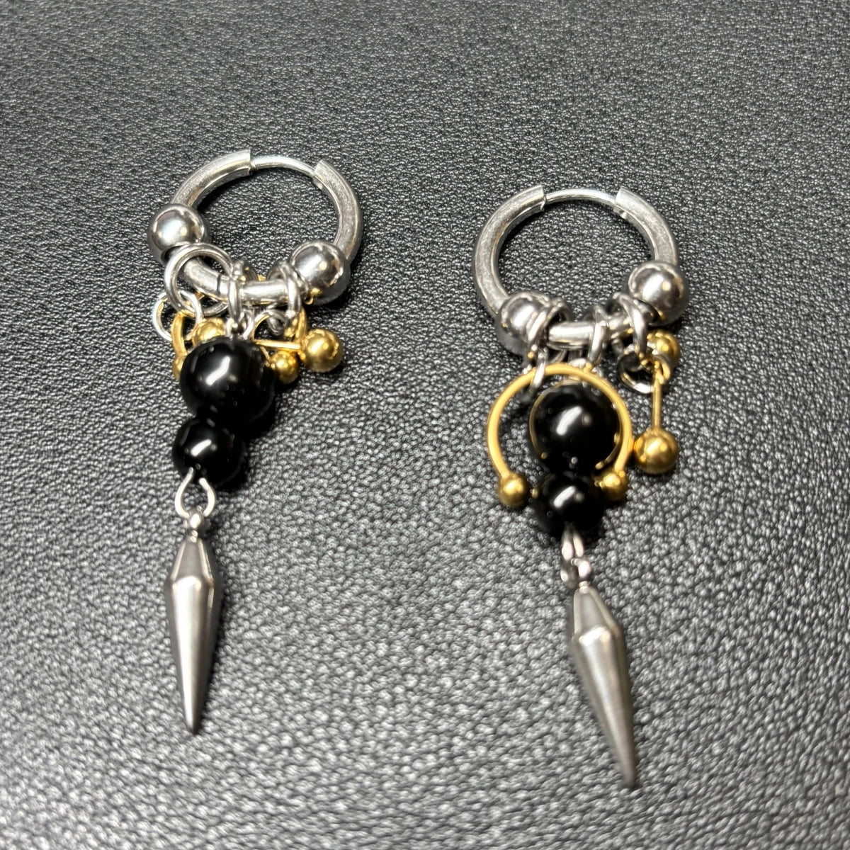 Y2K Punk Goth Spike Rivet Ball Pearl Hoop Earrings