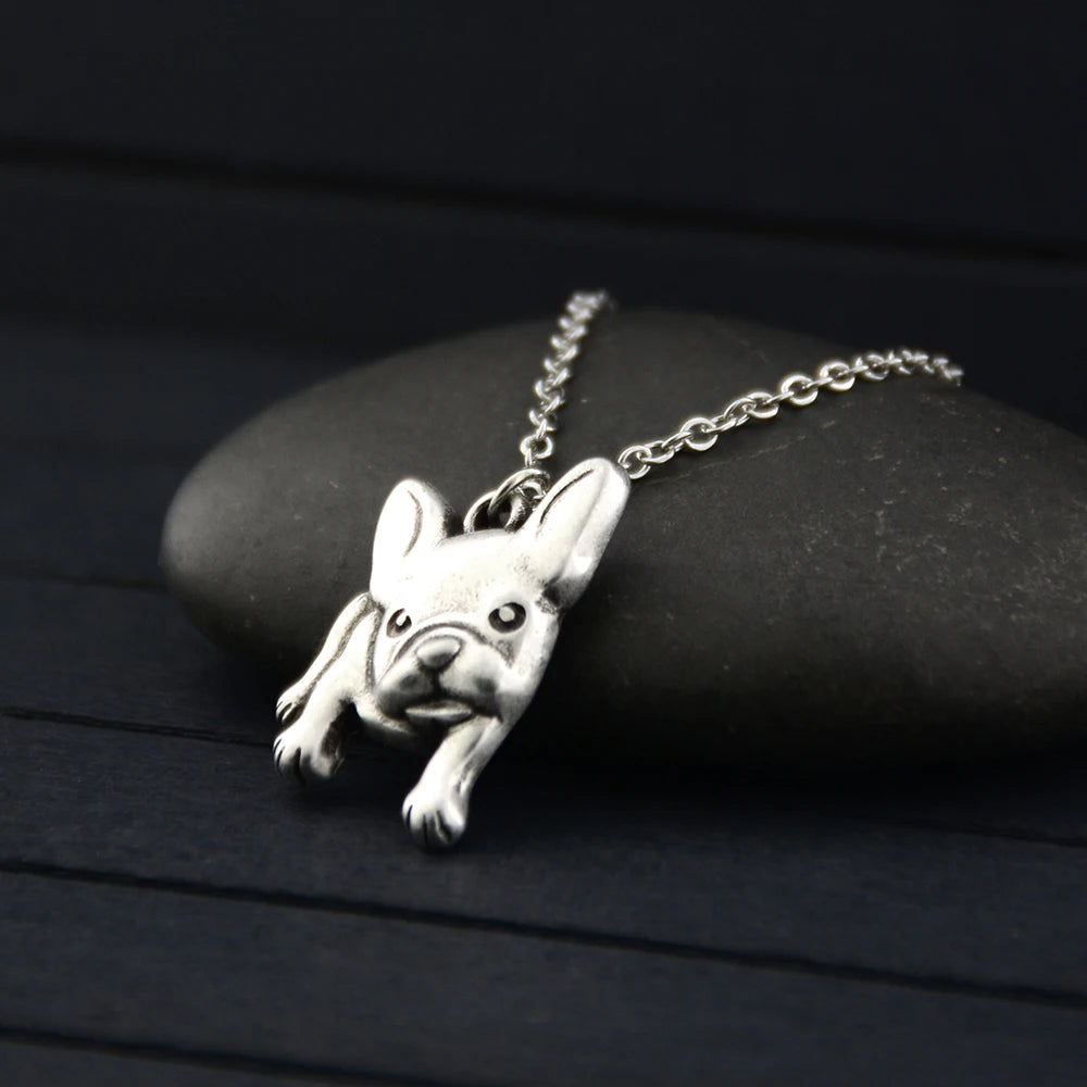 Stainless Steel French Bulldog Dog Pendant Necklace Pendant
