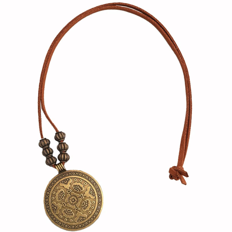 Brown Leather Cord Zinc Alloy Pendant Necklaces Selection