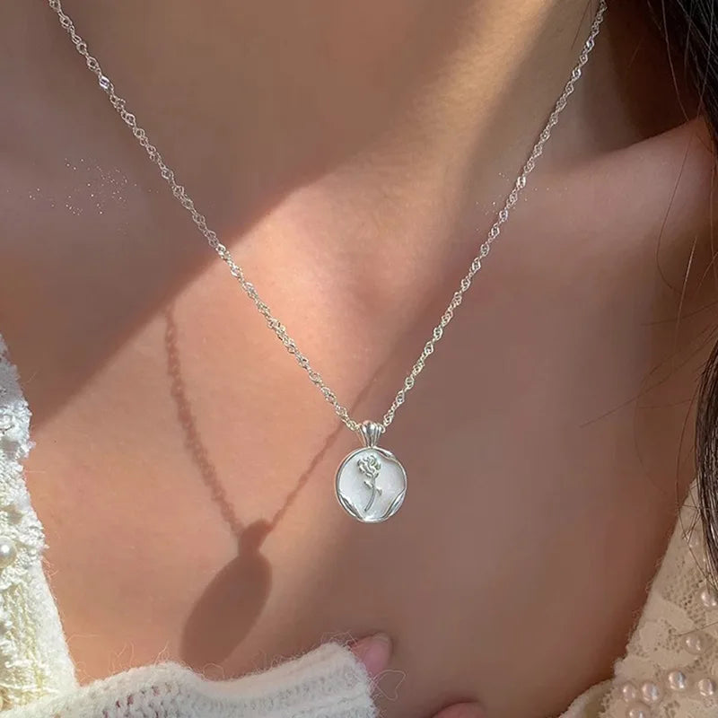 925 Sterling Silver Pearl Pendant Necklace