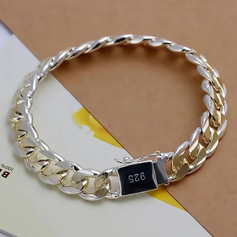 Selection of 925 Sterling Silver Bracelets Various Styles