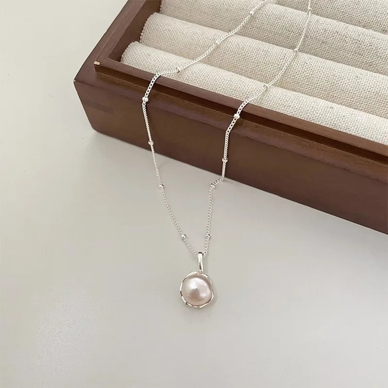 925 Sterling Silver Pearl Pendant Necklace