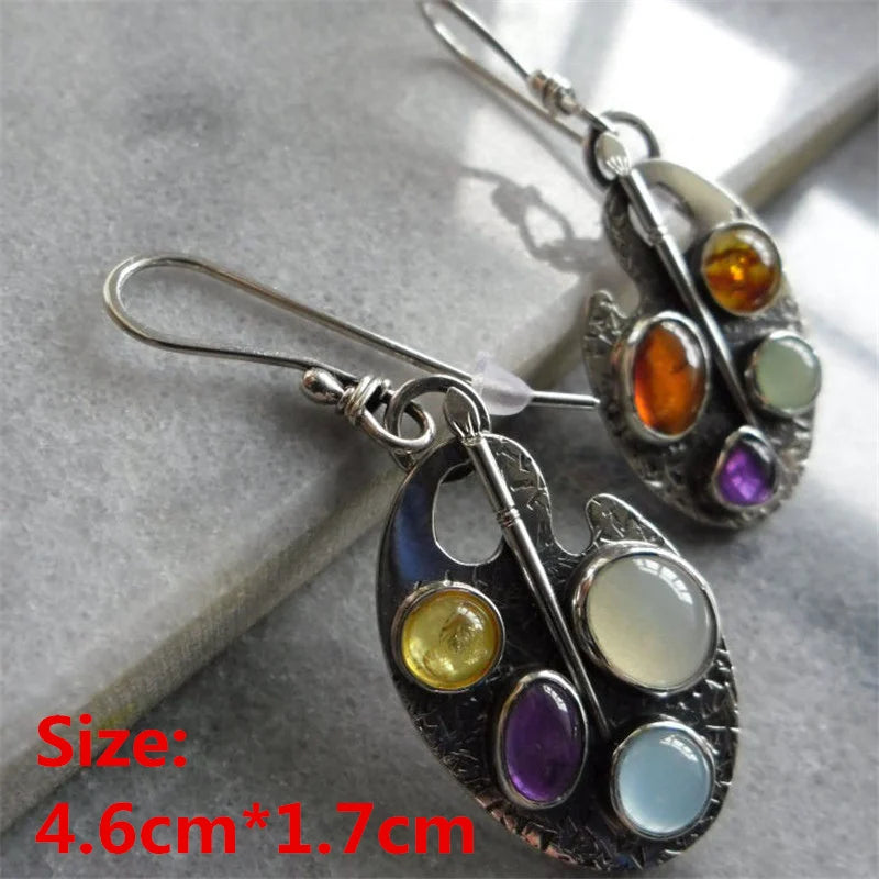 Collection of Zinc Alloy Resin Dangle Earrings - Geometric Asymmetric Boho Trendy Unique