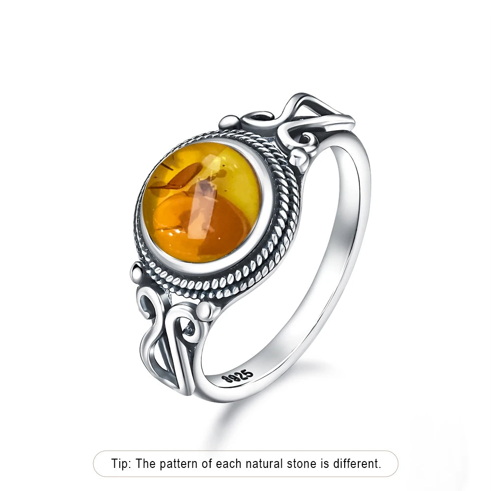 925 Sterling Silver Ring with Natural 8mm Stone of Your Choice