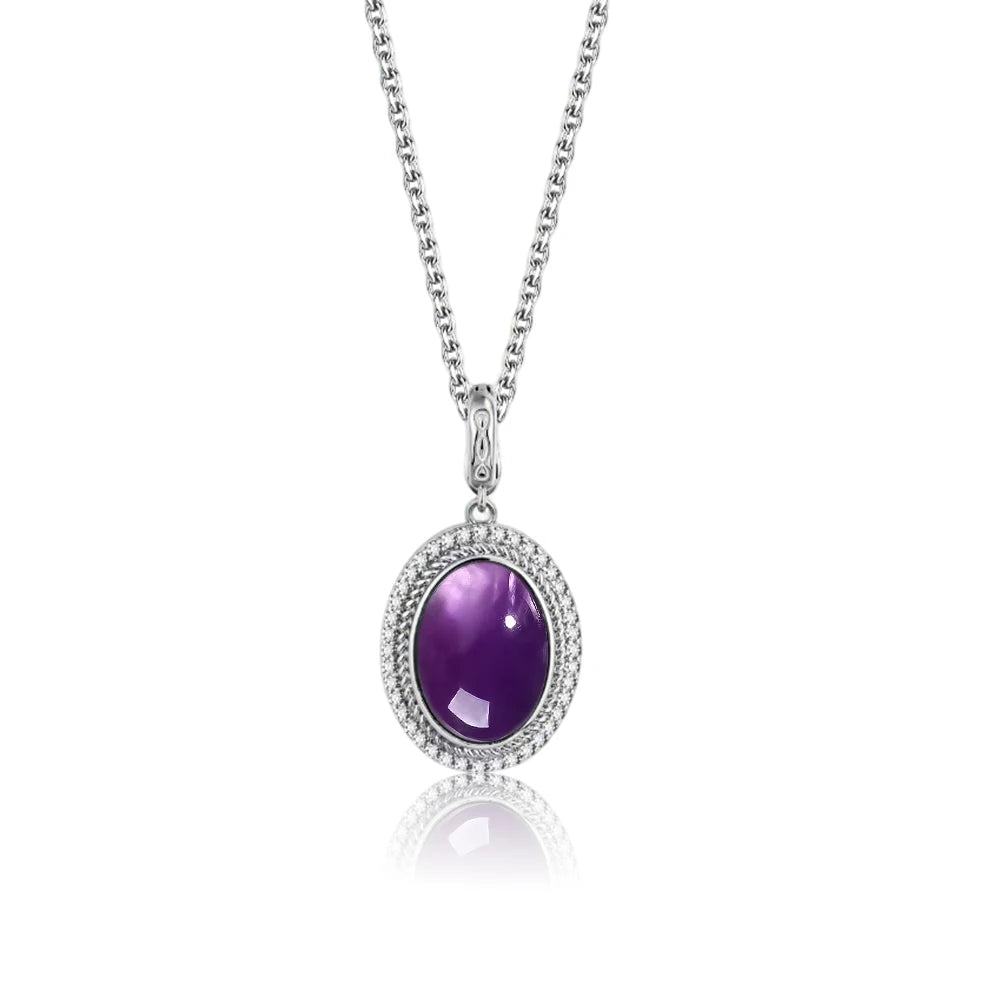 925 Sterling Silver Natural Moonstone Pendant
