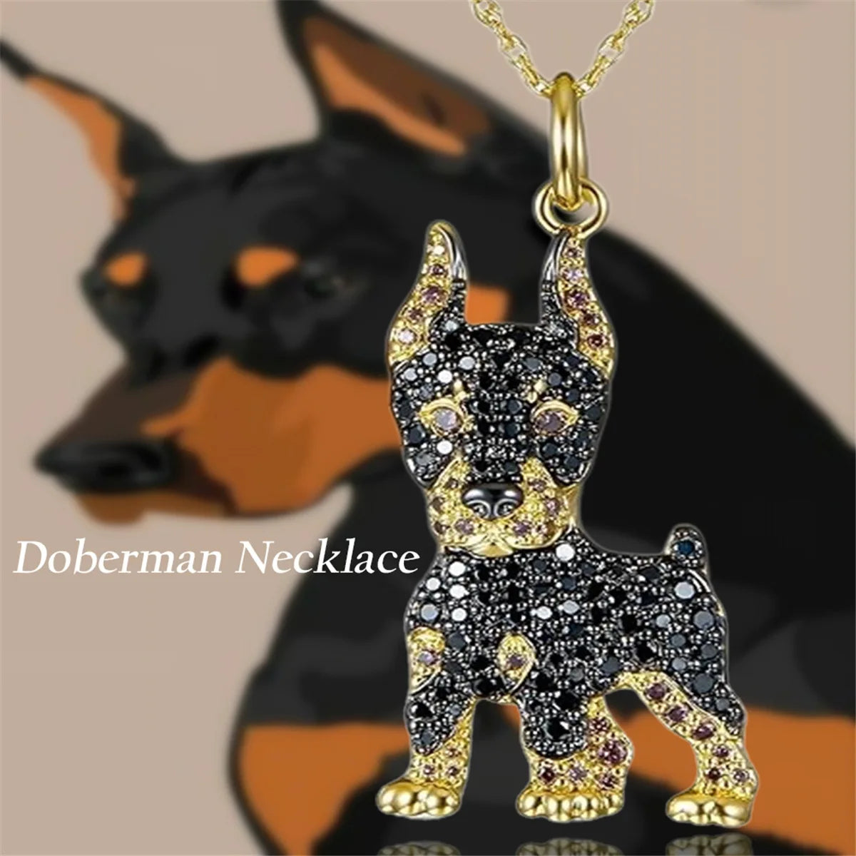 Collection of Dog Pendant Necklaces in Zinc Alloy with CZ Stones - Choose Your Favorite Breed