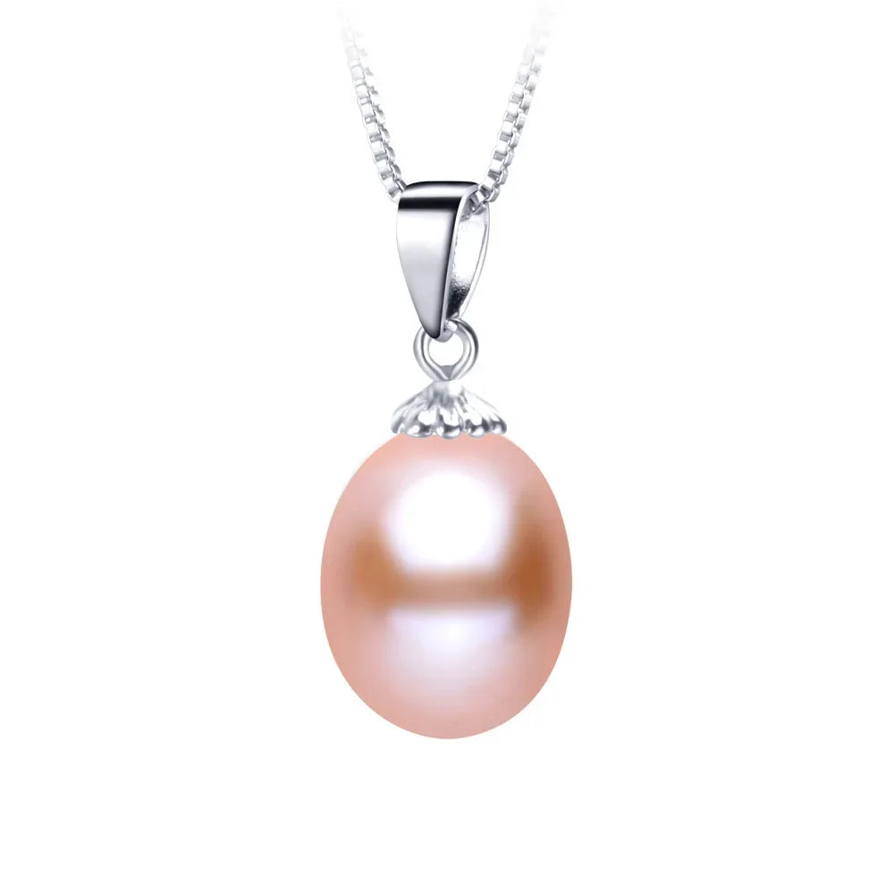 925 Sterling Silver Necklace Genuine Freshwater Pearl Pendant
