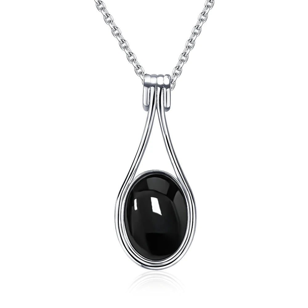 Platinum Plated Sterling Silver Pendant Natural Labradorite