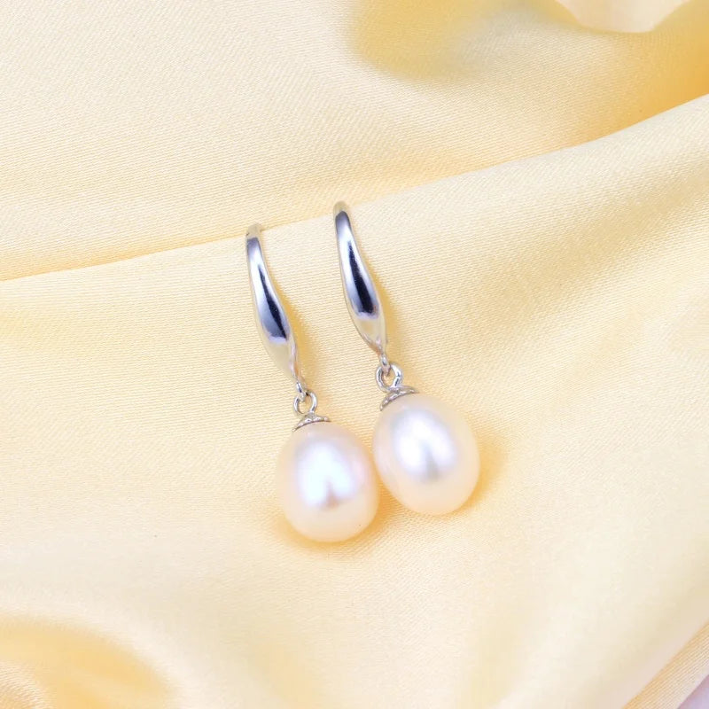 925 Sterling Silver Natural Pearl Earrings