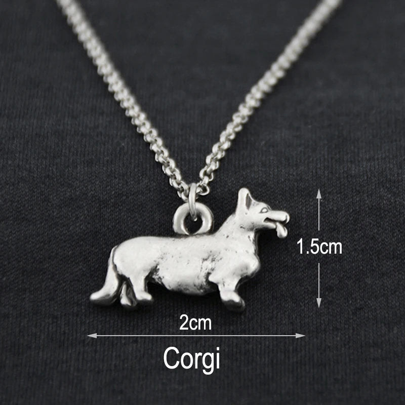 Corgi, Chihuahua, Collie Pendant on Stainless Steel Chain - Choose Yours