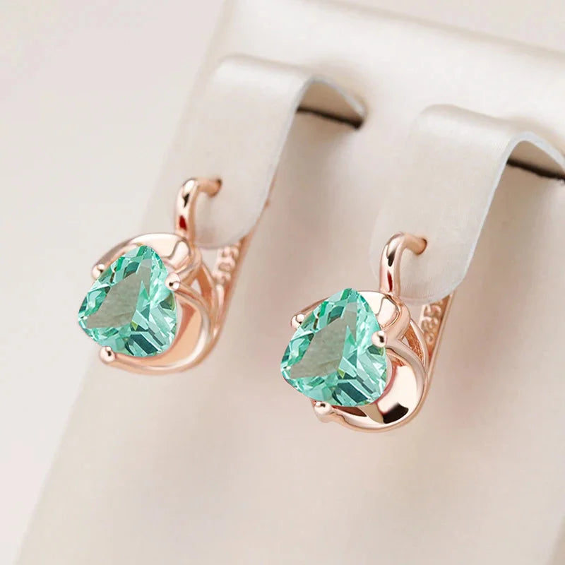 14K Gold Plated Copper Zircon Earrings