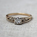Vintage Inspired Two-Tone Cubic Zirconia Zinc Alloy Ring - Feminine, Refined