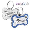 Metal Personalized Bone Shaped Dog ID Tag - 4 Colors, Customize, Engrave, 2 sizes
