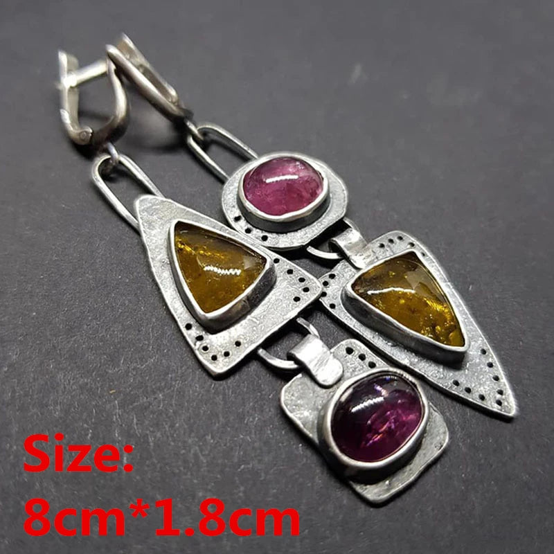 Collection of Zinc Alloy Resin Dangle Earrings - Geometric Asymmetric Boho Trendy Unique