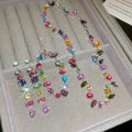 Colorful Zircon Crystal Necklace, Earrings & Bracelet in Zinc Alloy