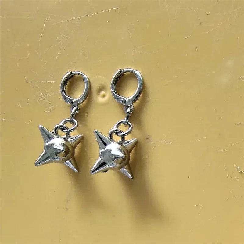 Goth Spiked Huggie Earrings – Morning Star Punk Hoops