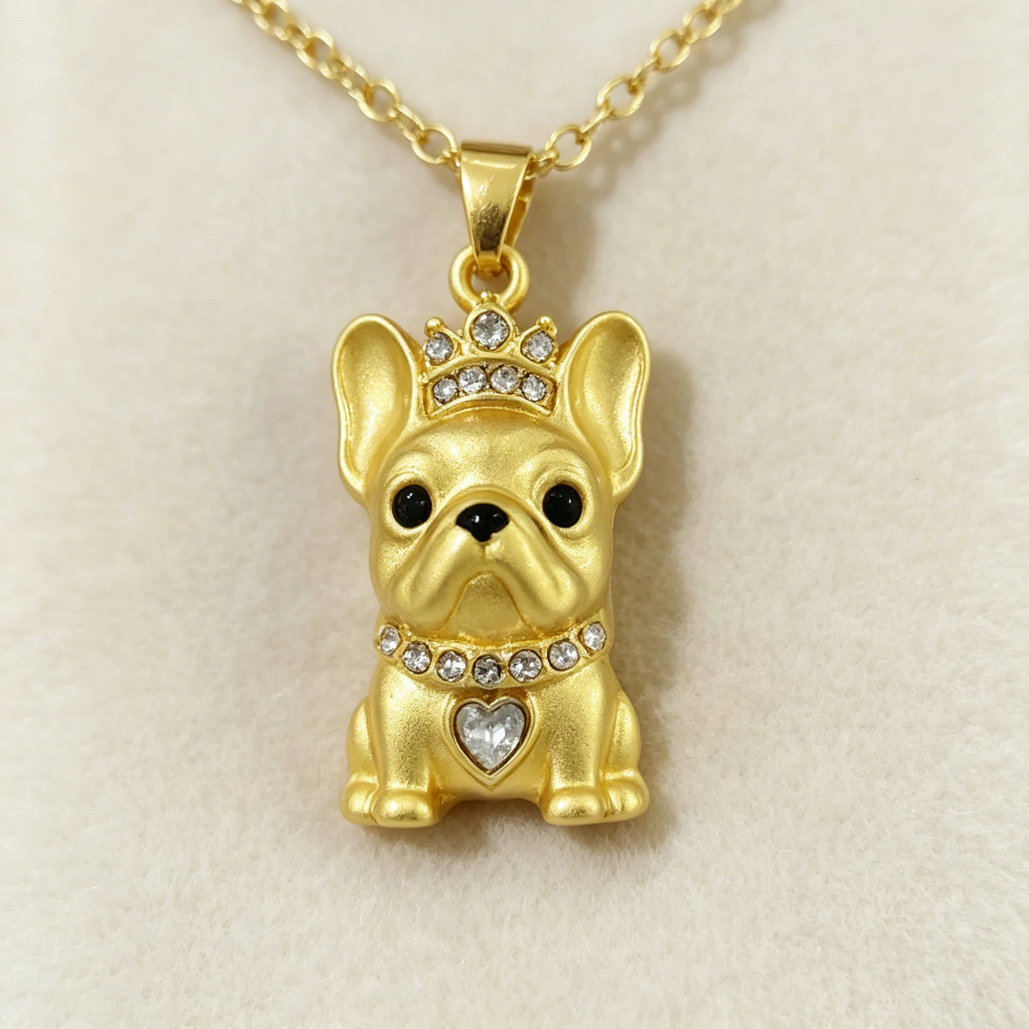 Collection of CZ Stone Dog Pendant Necklaces MANY BREEDS in Gold/Silver Tone Alloy - Choose Your Breed
