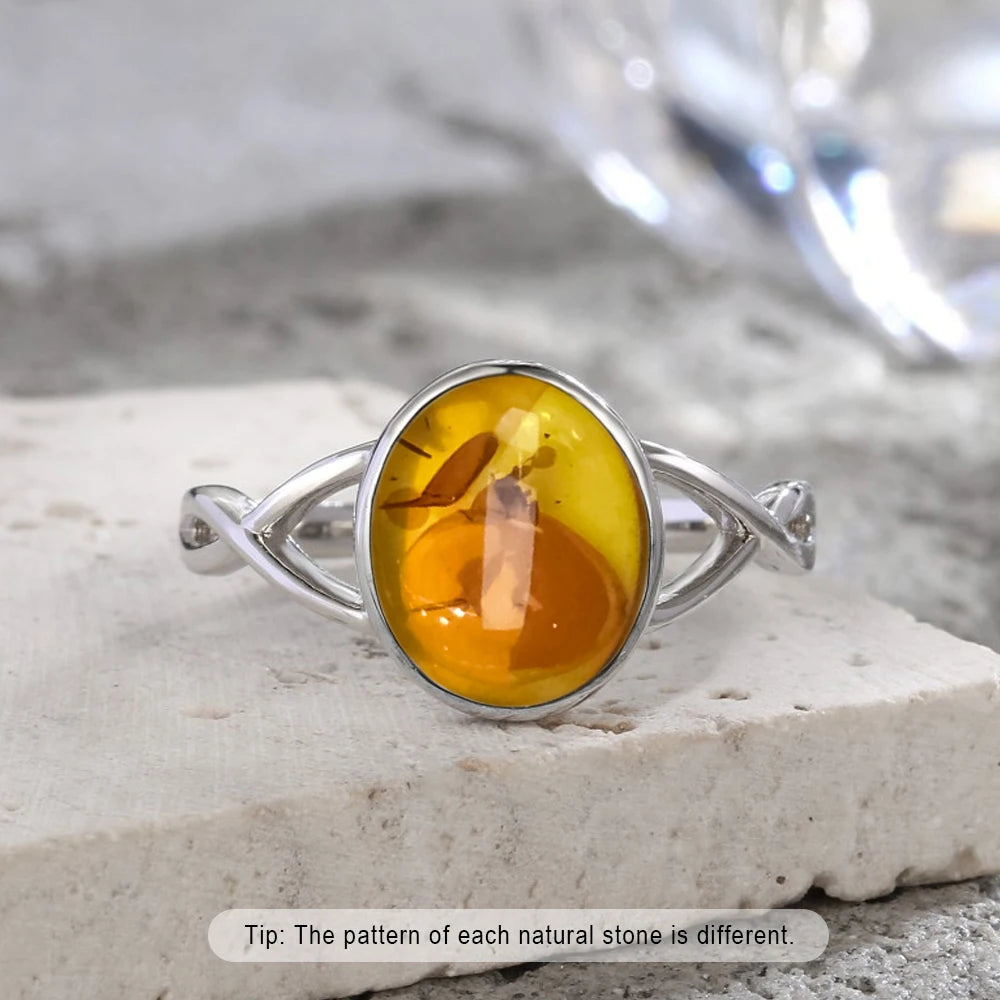 925 Sterling Silver Ring Natural 8-10mm Moonstone Ring