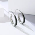 Antique Inspired Silvery Black Circle Hoop Alloy Earrings