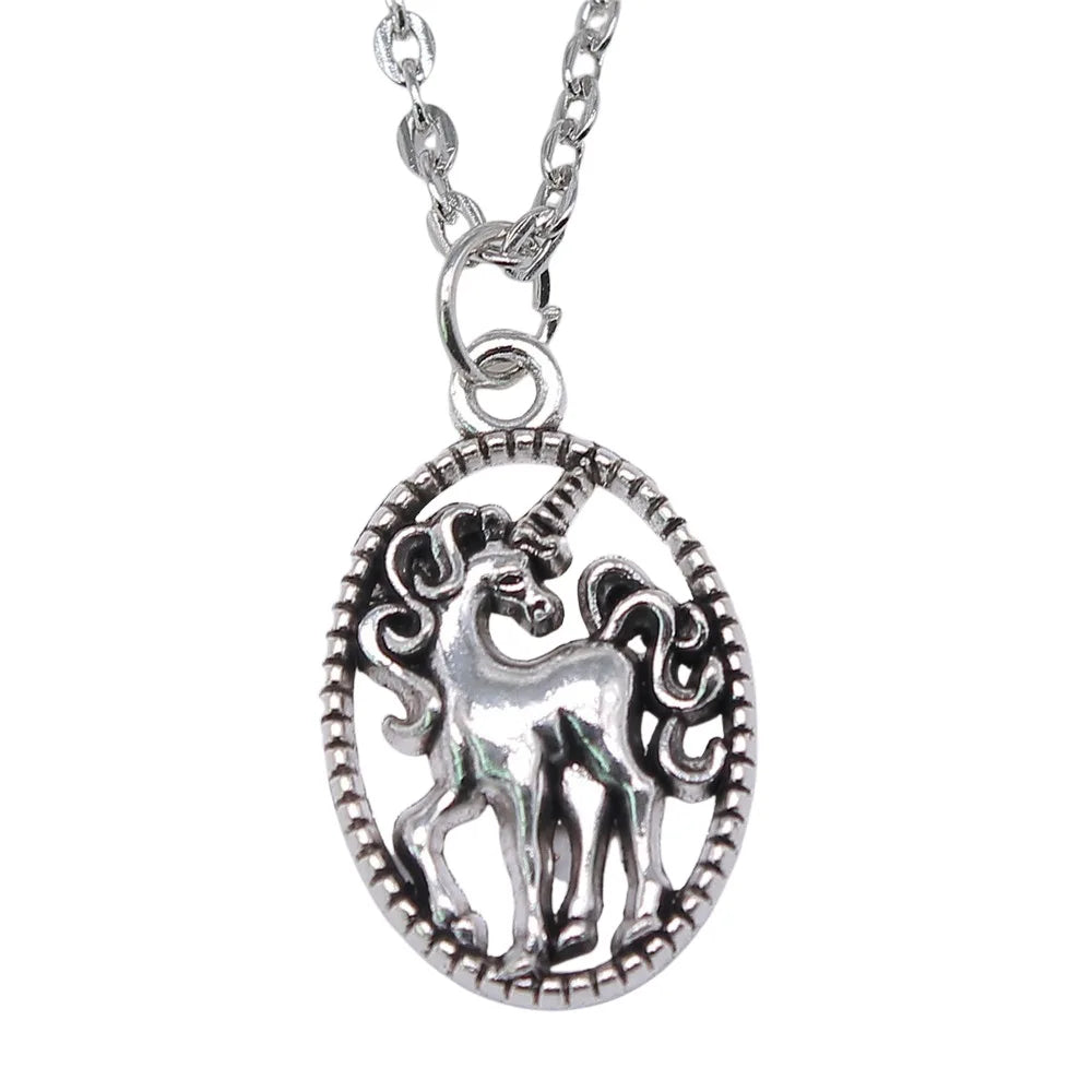 Unicorn Pendant Necklace Zinc Alloy 24x15mm