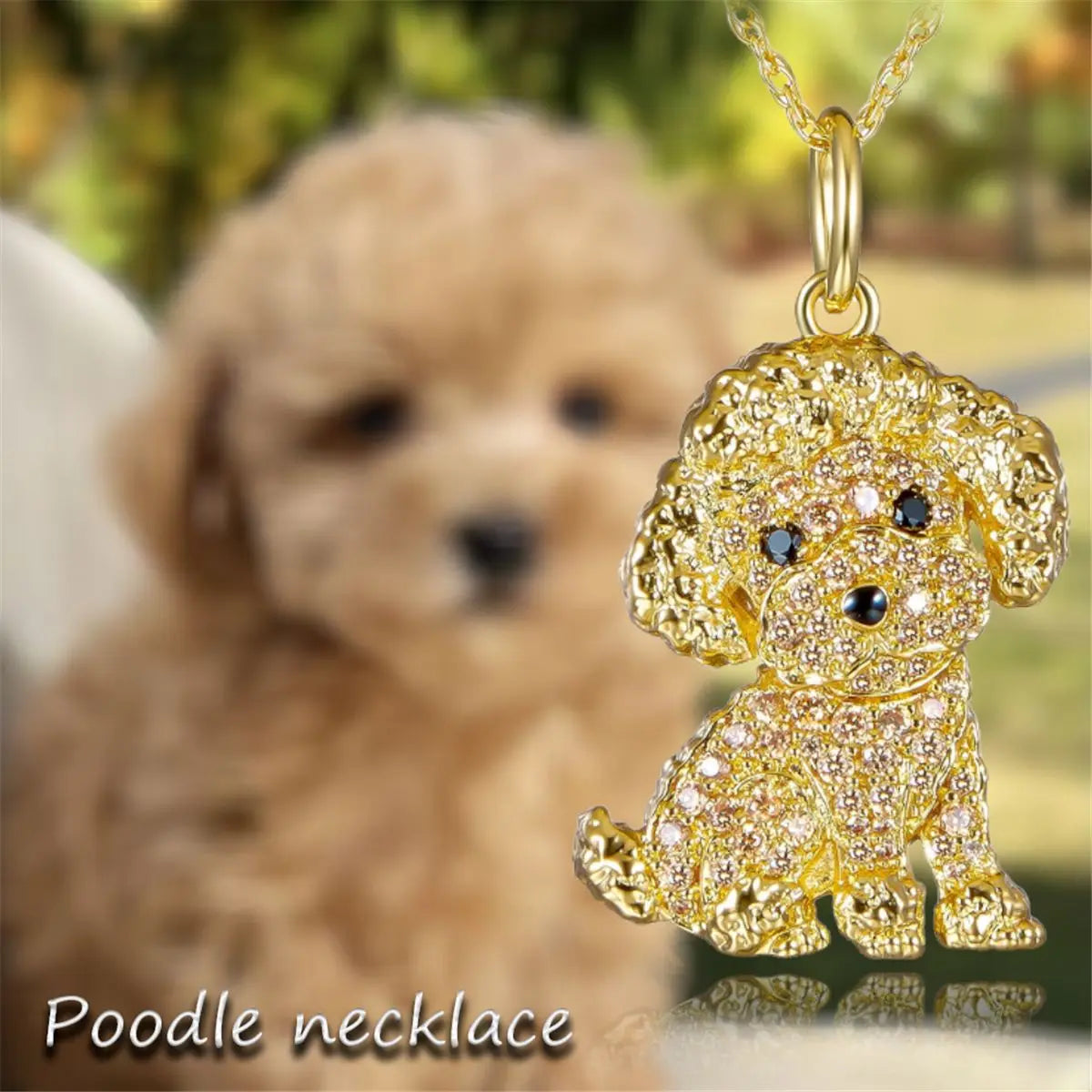 Collection of Dog Pendant Necklaces in Zinc Alloy with CZ Stones - Choose Your Favorite Breed