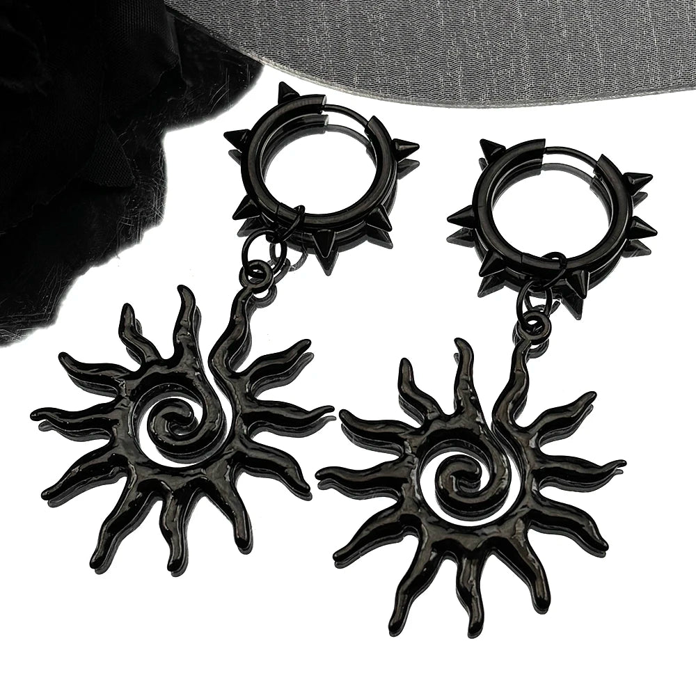 Punk Spike Rivet Goth Hoop Stainless Steel Earrings Collection