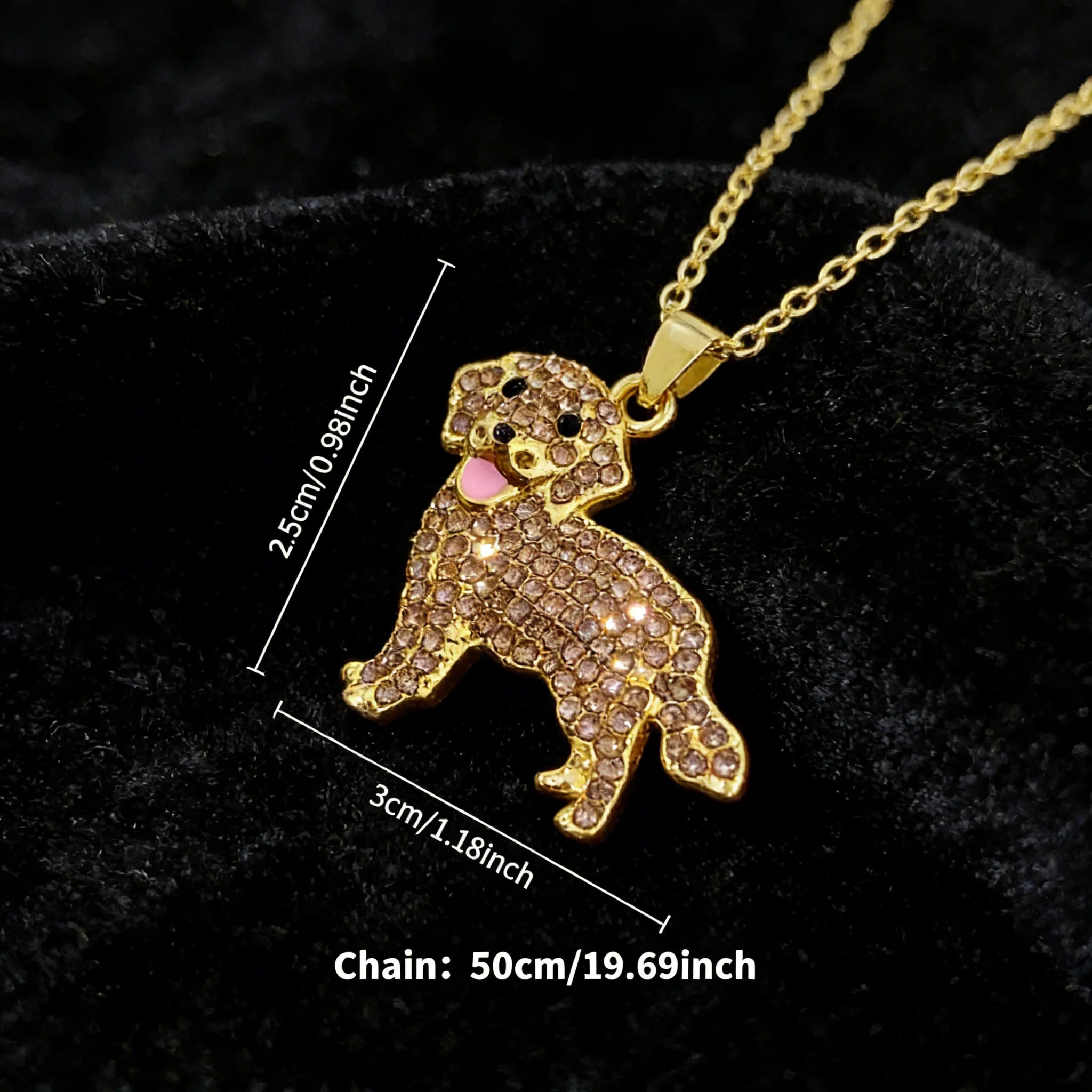 Collection of CZ Stone Dog Pendant Necklaces MANY BREEDS in Gold/Silver Tone Alloy - Choose Your Breed
