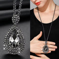 Selection of Bold Long Alloy Necklaces with Large Crystal Pendants