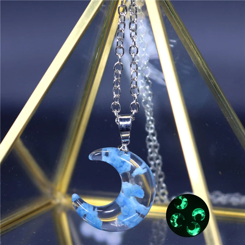 Transparent Resin Ball with Clouds Pendant Necklace in Zinc Alloy - More Styles: Half Moon, Bird
