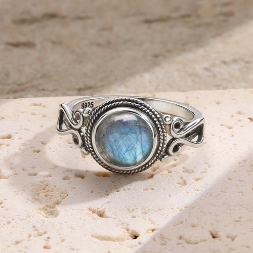 925 Sterling Silver Ring with Natural 8mm Stone of Your Choice