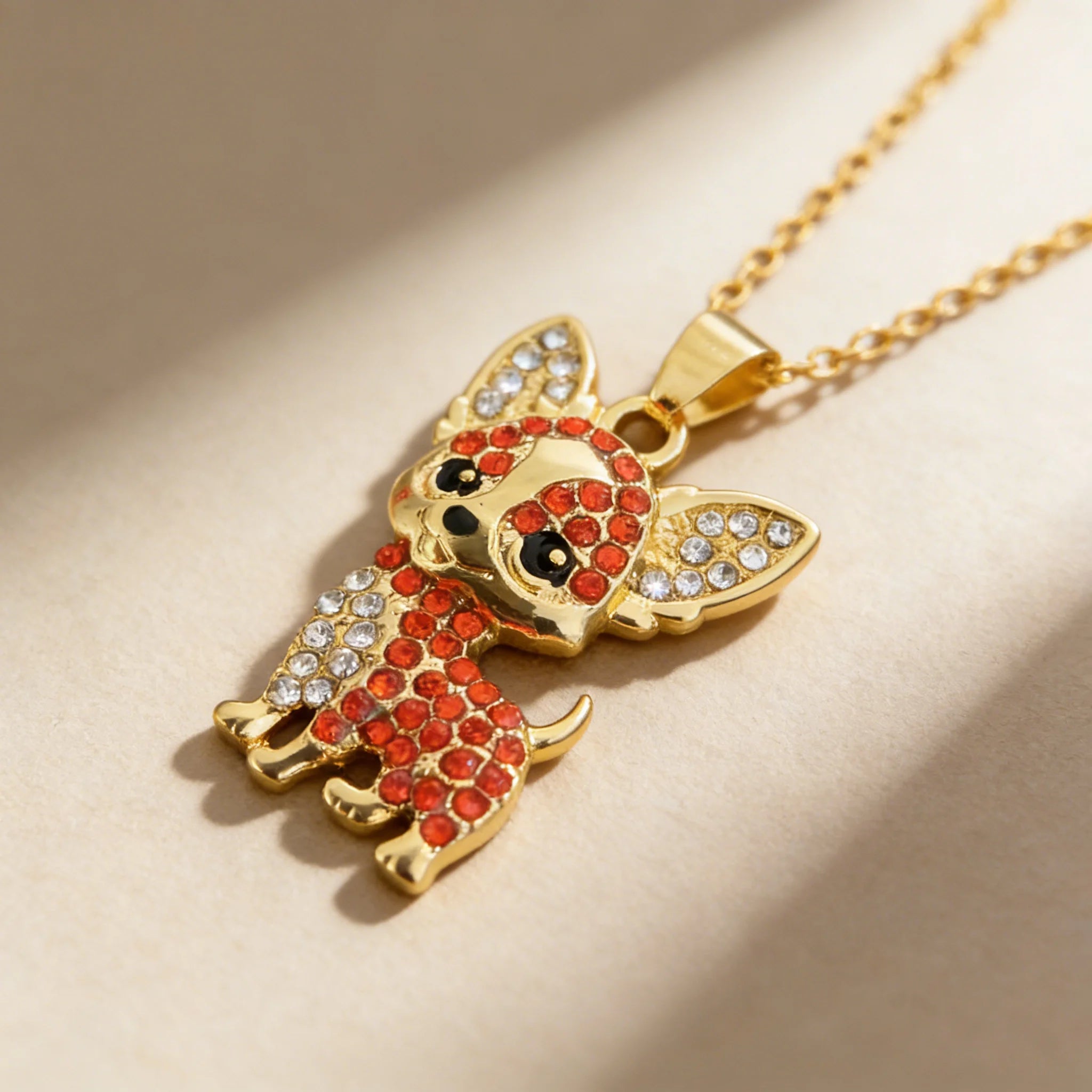 Collection of CZ Stone Dog Pendant Necklaces MANY BREEDS in Gold/Silver Tone Alloy - Choose Your Breed