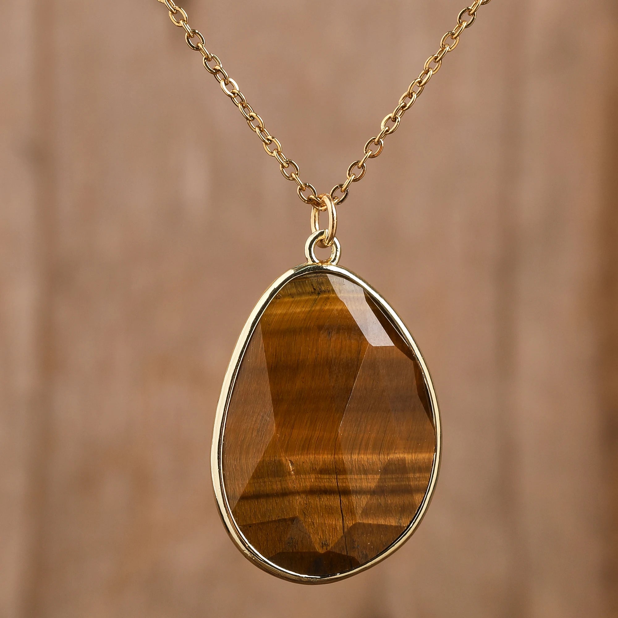 Natural Healing Crystal Pendant Copper Chain Necklace - Choose Your Stone