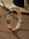 KC Gold Plated Zinc Alloy Soft Shades Stones Stretch Bracelet