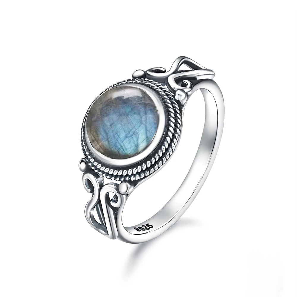 925 Sterling Silver Ring with Natural 8mm Stone of Your Choice