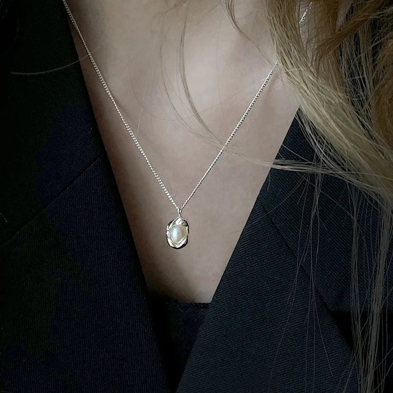 925 Sterling Silver Pearl Pendant Necklace
