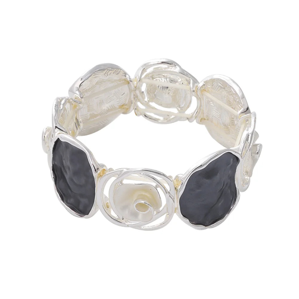 Large Colorful Ocean Inspired Zinc Alloy Bracelet - Boho, Bold, Modern