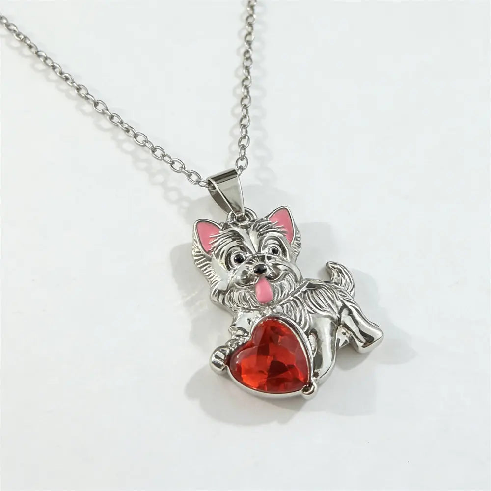 Collection of Dog Pendant Necklaces VARIOUS BREEDS Made with Zinc Alloy & CZ Diamonds